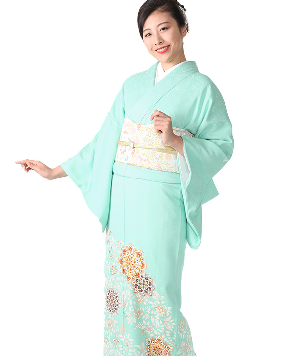 色留袖 一つ紋 縫取り 花短冊 からん アンティーク着物 リサイクル着物の通販サイト